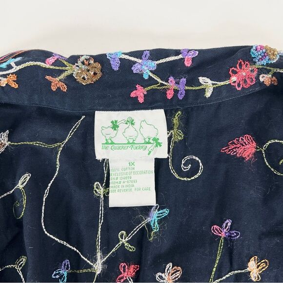 Vintage Beaded Embroidered Cottagecore Artsy Button Up Collared Jacket - Picture 3 of 7